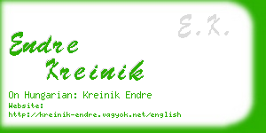 endre kreinik business card